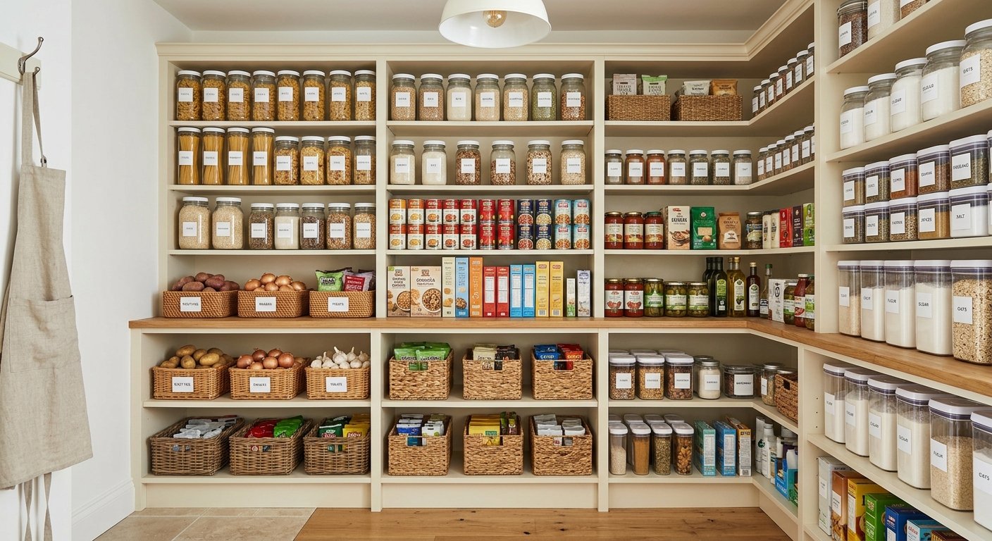 Organised walk-in pantry