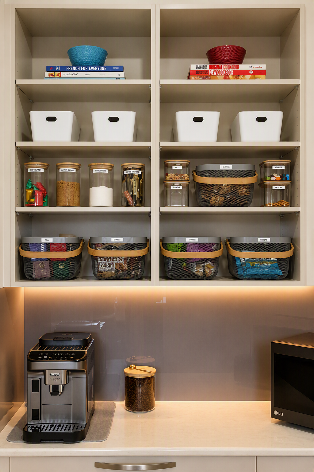Styled storage shelving